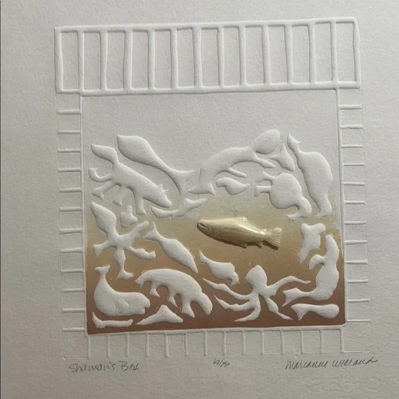 Embossed Art Print ‘Shaman’s Box’ by Alaskan Artist Marianne Wieland - Picture 2 of 4